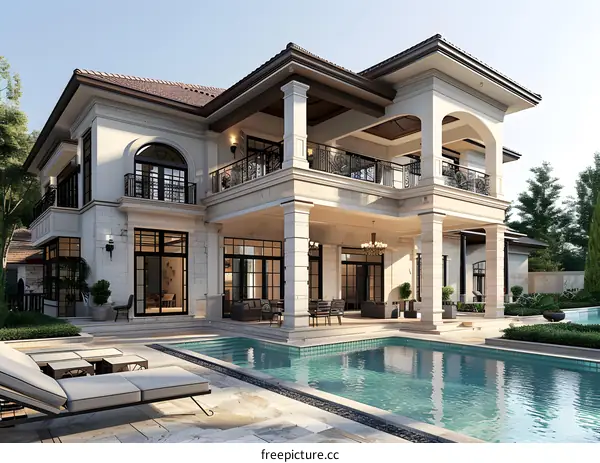 Modern luxury house with pool