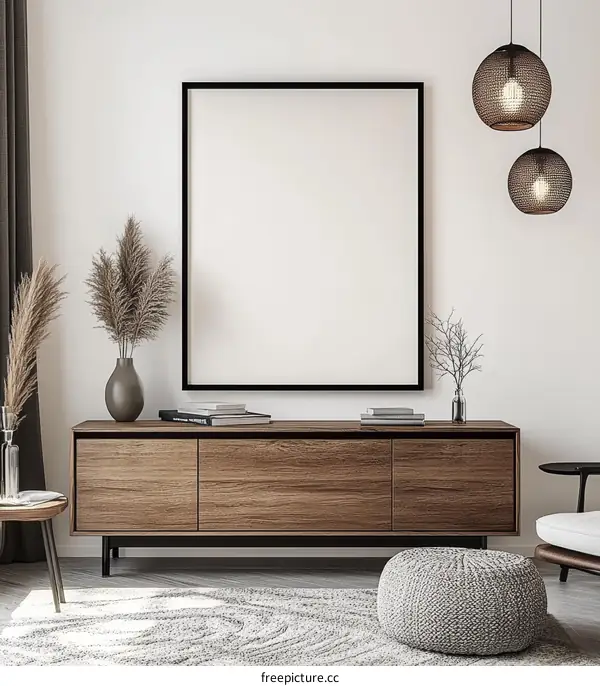 Modern Minimalist Living Room Interior Mockup