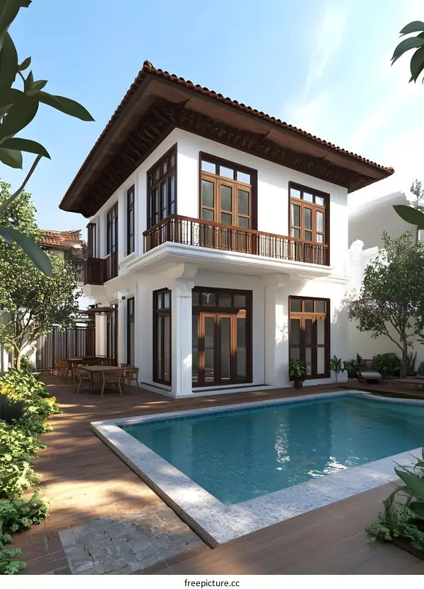 Mediterranean Style Home with Swimming Pool