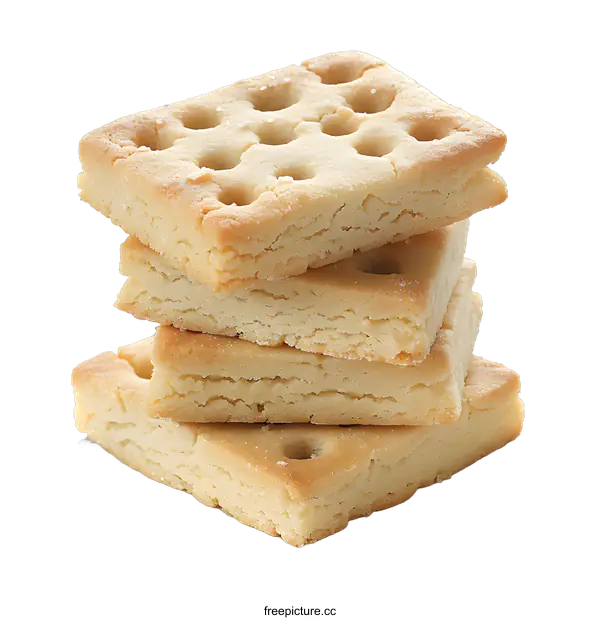 [Transparent Background PNG]Four crackers stacked on a white background