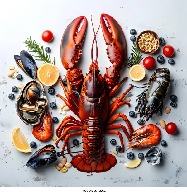 Fresh seafood ingredients