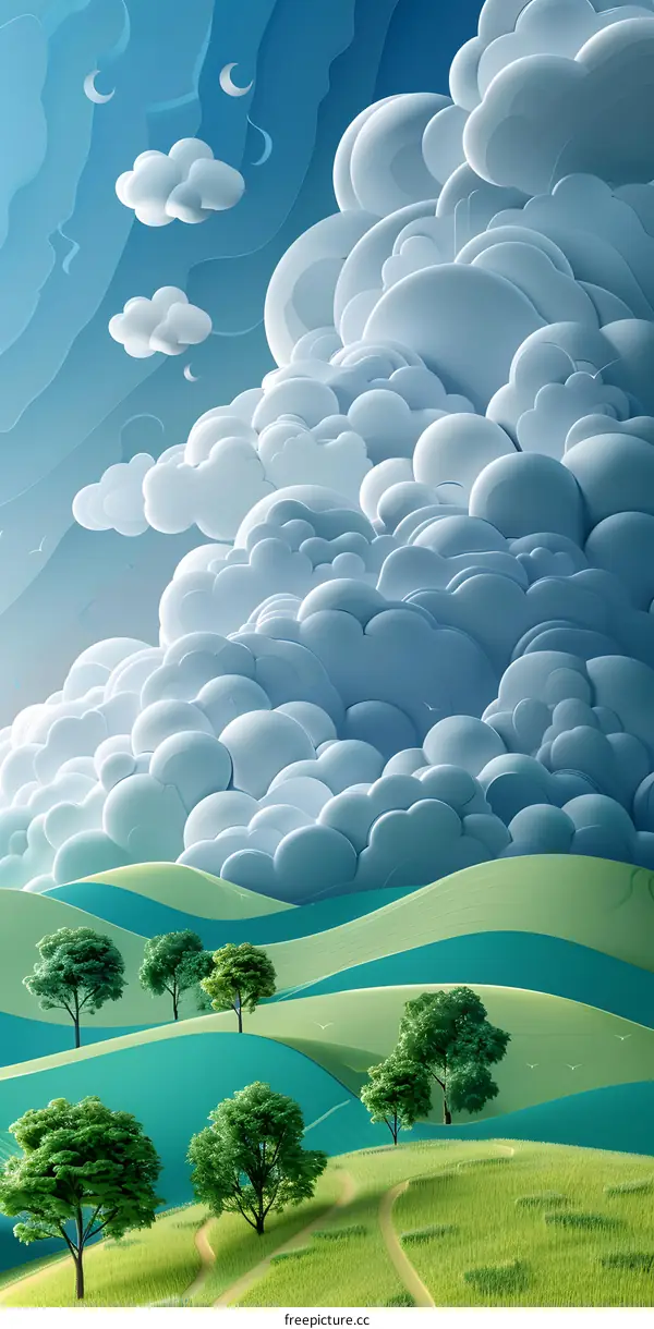 Green hills in summer