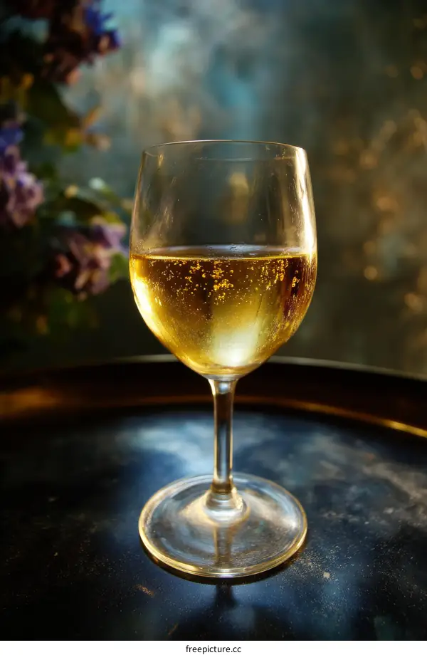 Sparkling Wine Glass on Tray