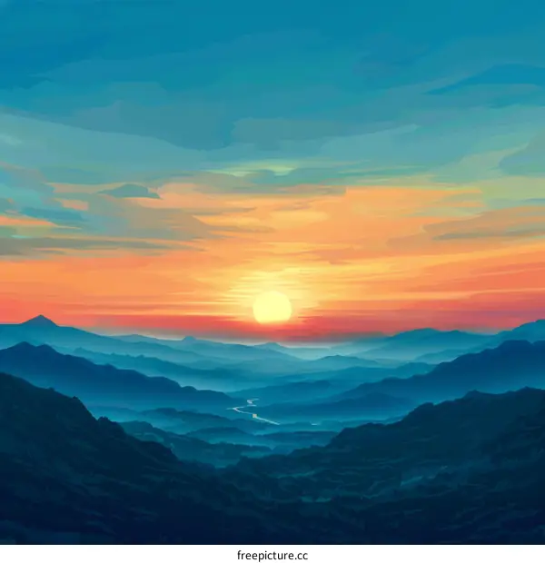 Mountains Bathed in the Golden Glow of Sunset