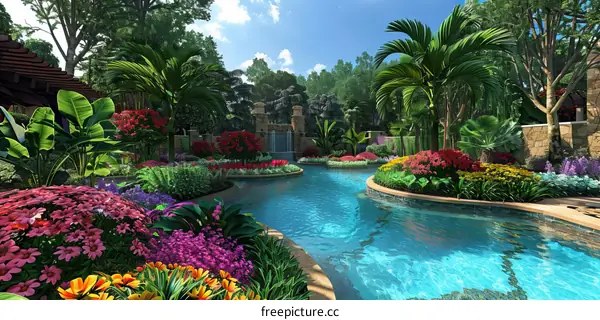 Luxury Tropical Pool Paradise