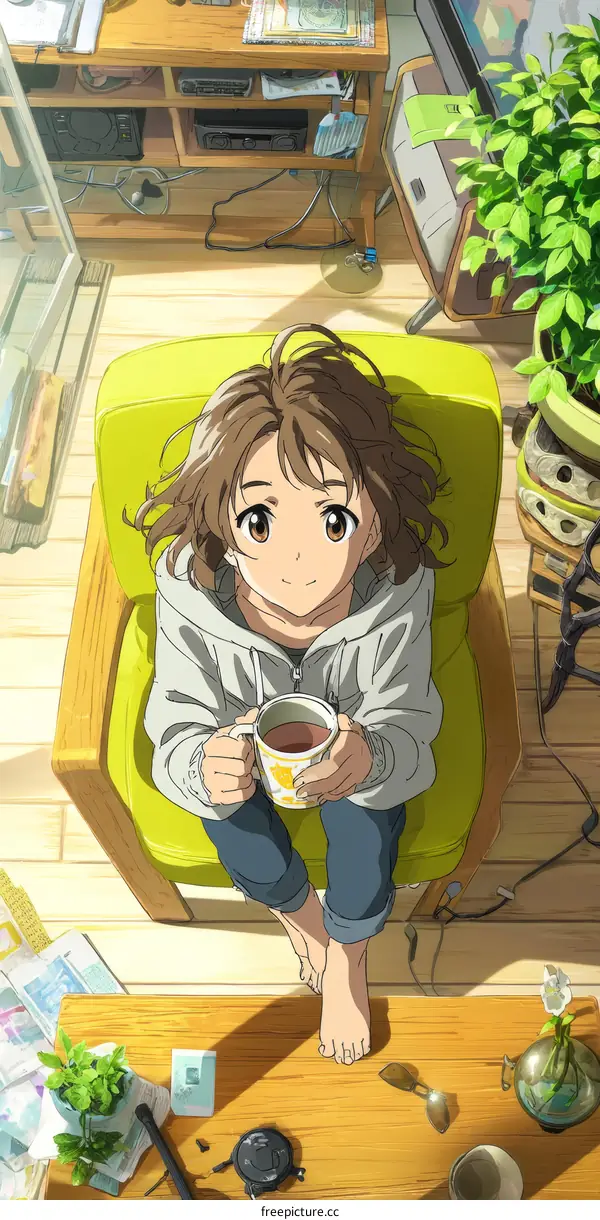 A Cozy Day at Home Anime Girl