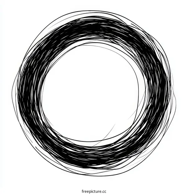 Abstract Circular Brush Stroke Design