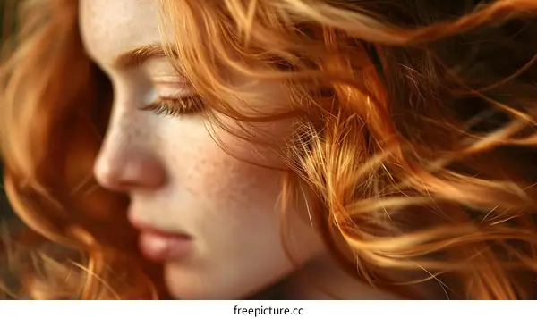 Close-up Portrait of a Woman with Red Hair