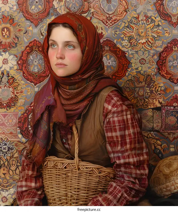 A Young Woman Wearing a Headscarf