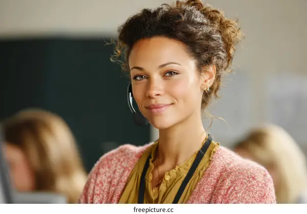 Professional Woman Wearing Headset