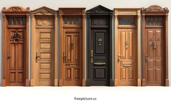 Collection of Ornate Wooden Exterior Doors