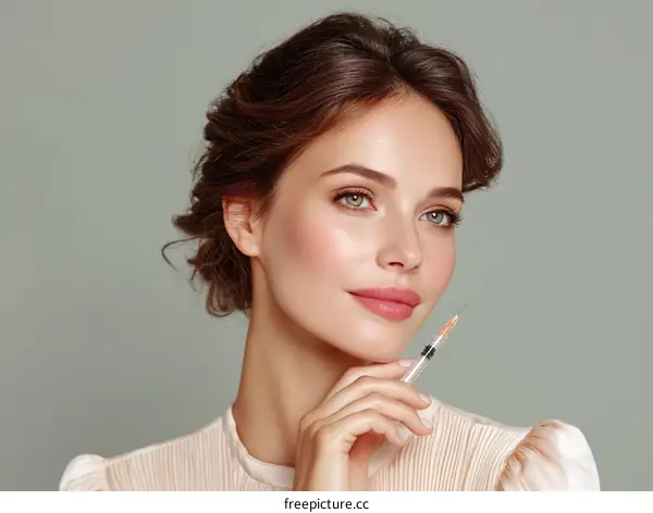 Beautiful Woman Receiving Beauty Injection Treatment