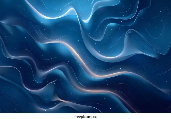 Blue 3D Wavy Lines