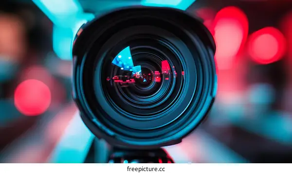 Close-up of a Professional Camera Lens