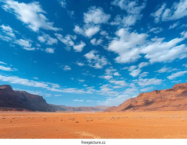 Rugged Mountains Rise Above a Vast Desert Landscape