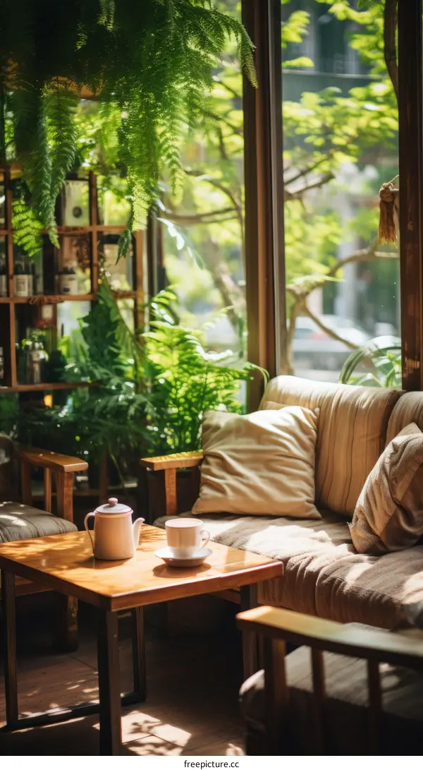 Sunlight Illuminating Indoor Plants