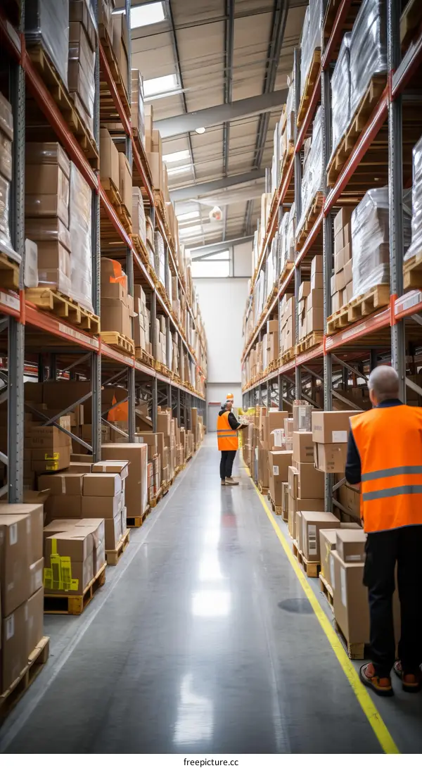Warehouse workers in a warehouse