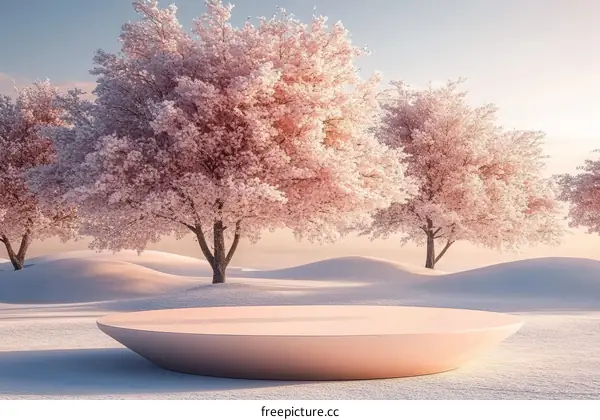 Winter Cherry Blossom Landscape Product Showcase