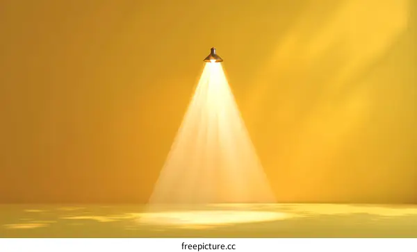 Spotlight on a Yellow Background