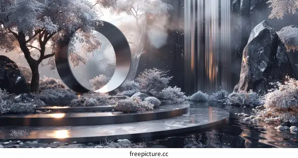 Winter Wonderland Zen Garden Illustration