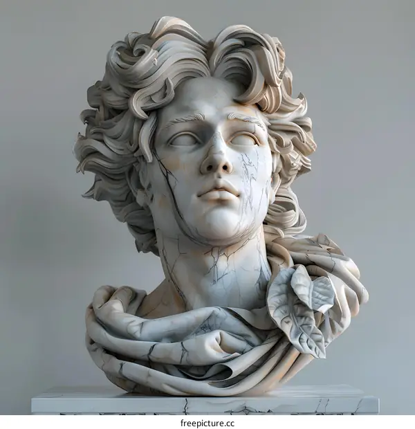 Portrait of a young man with curly hair