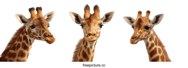 [Transparent Background PNG]Close-up Giraffe Portrait Collection