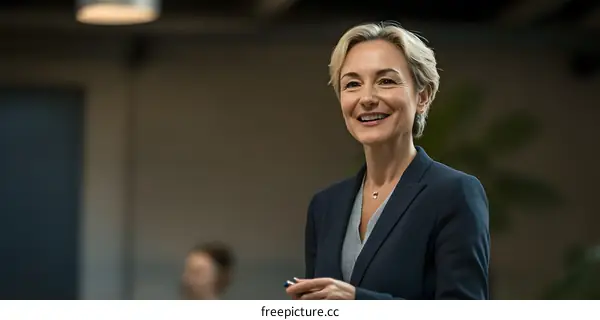 Smiling Businesswoman In A Meeting