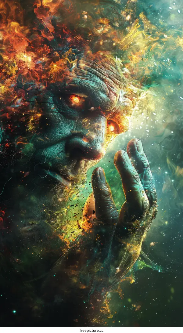 Glowing Eyes: A Surreal Portrait Illustration