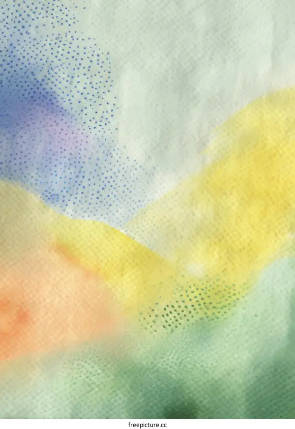 Abstract Watercolor Mountain Landscape Painting