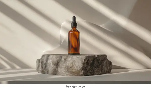 Modern Amber Glass Bottle Product Photography