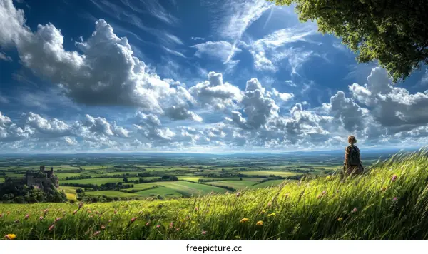 Vast Landscape Scenic View with a Person