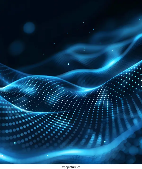 Blue Abstract Futuristic Wave Background