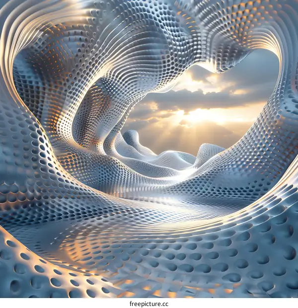 Glowing Sunset over Futuristic Landscape