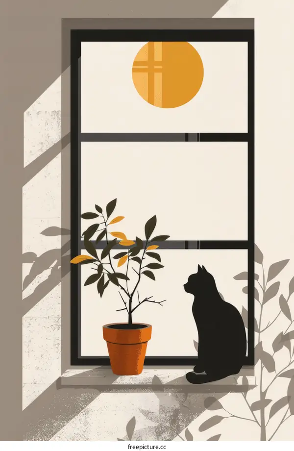 A black cat looking out the window