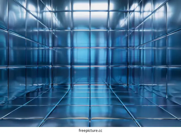 Blue Mirrored Corridor