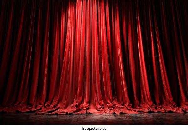 Red velvet stage curtains dramatic backdrop
