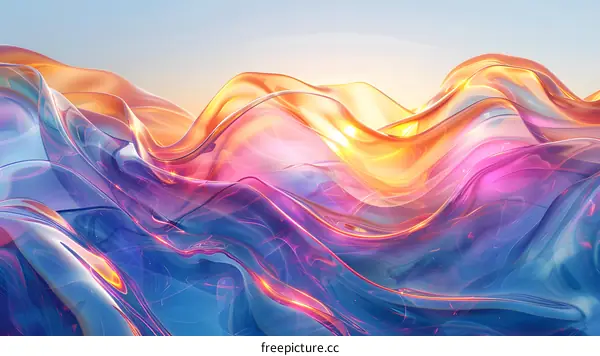 Abstract Colorful Liquid Waves Background
