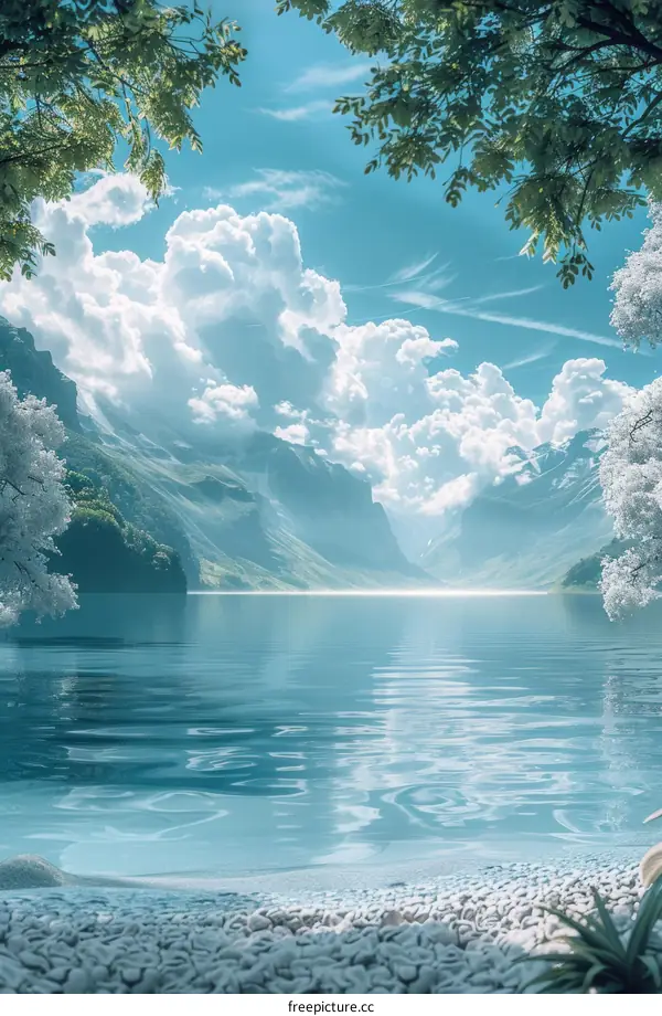 Mesmerizing Mountain Panorama by Tranquil Lake