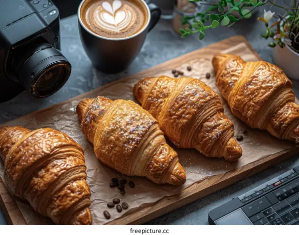 Coffee, Croissants, and Camera: A Still Life Breakfast