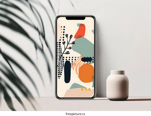 Abstract Phone Wallpaper with Floral Design