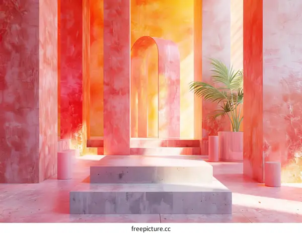 Vibrant Pink and Orange Interior Design
