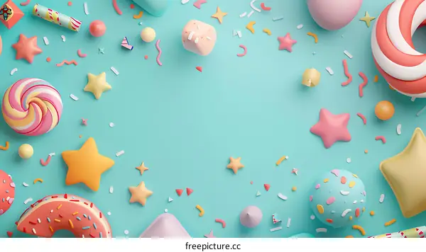 Colorful 3D Rendered  Candy Background