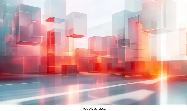 Abstract Red and White Glass Block Illustration