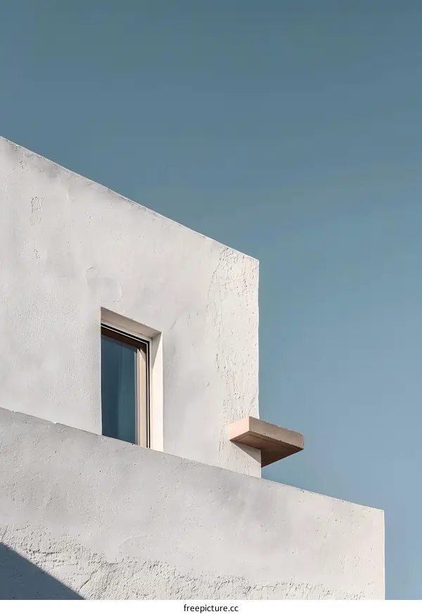 Minimalist Architecture with White Wall and Window