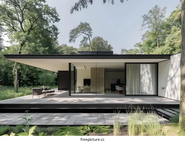 Modern Minimalist House with Large Glass Windows