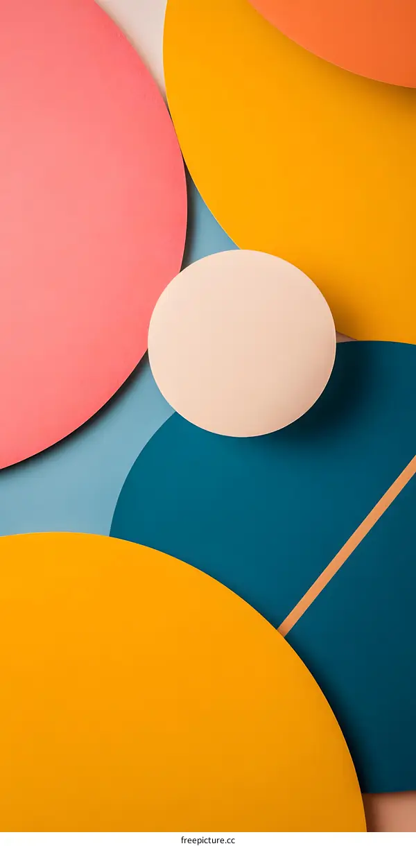 Abstract Background with Colorful Circles and Geometric Shapes