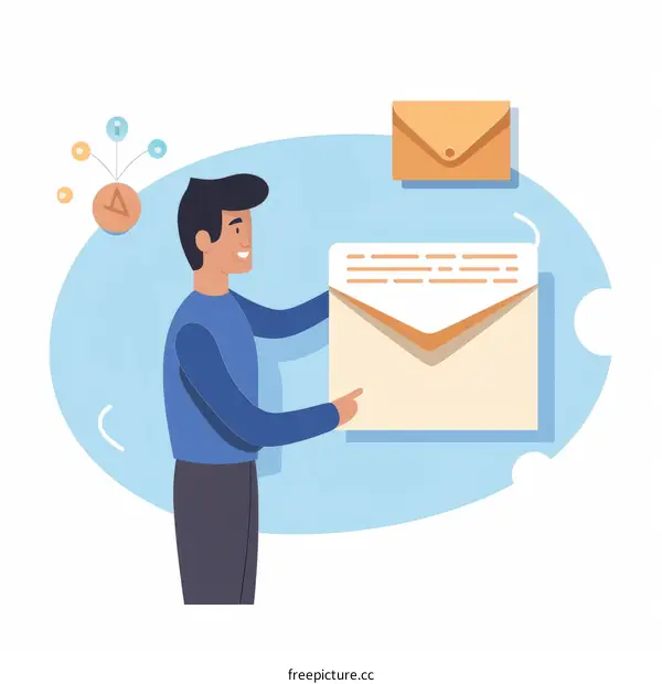 man pointing at an email