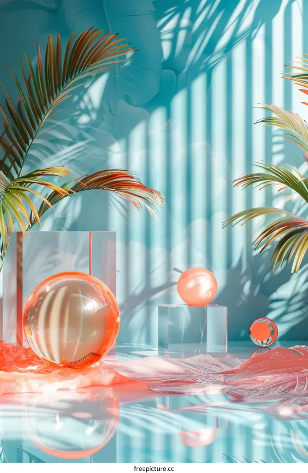 Minimalistic Summer Background with Product Platform