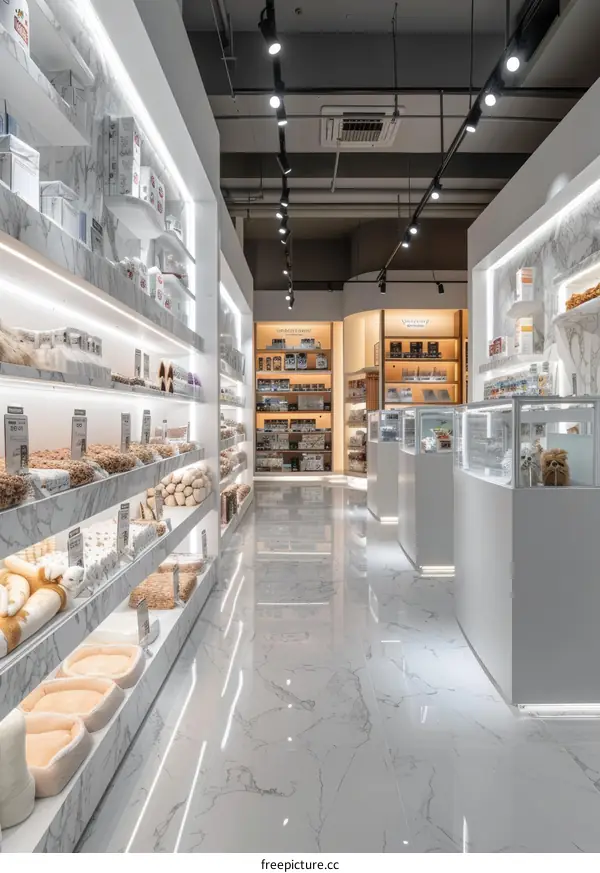 Modern and Minimalist Pet Store Interior Design