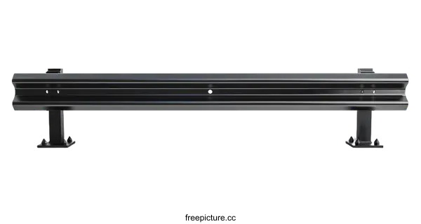 [Transparent Background PNG]Black Metal Road Barrier 3D Render